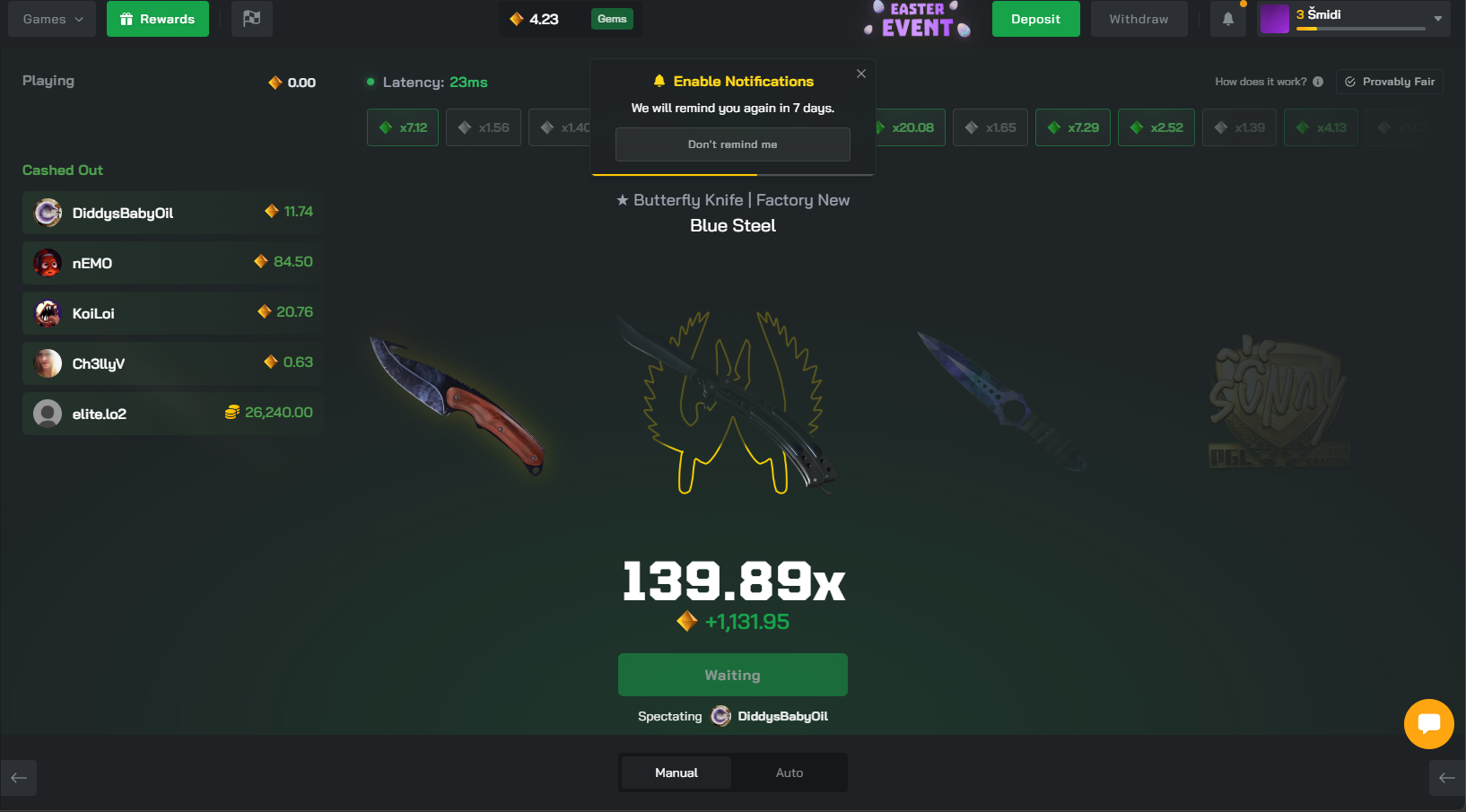 Clash.gg crash game 2026 — fast rounds with auto-cashout and daily free cases